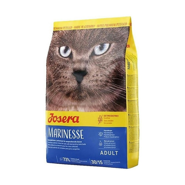 تصویر محتویات غذای خشک گربه جوسرا مدل مارینس Josera Marinesse وزن 2 کیلوگرم