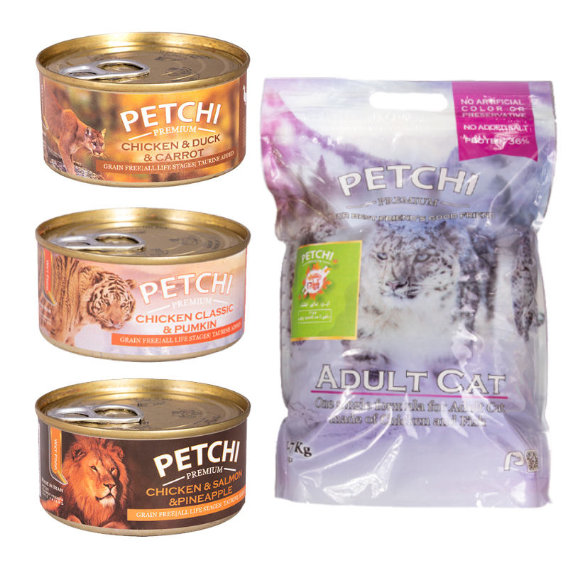  عکس باندل بسته غذای گربه پتچی مدل Petchi Adult Pack مجموعه 4 عددی 