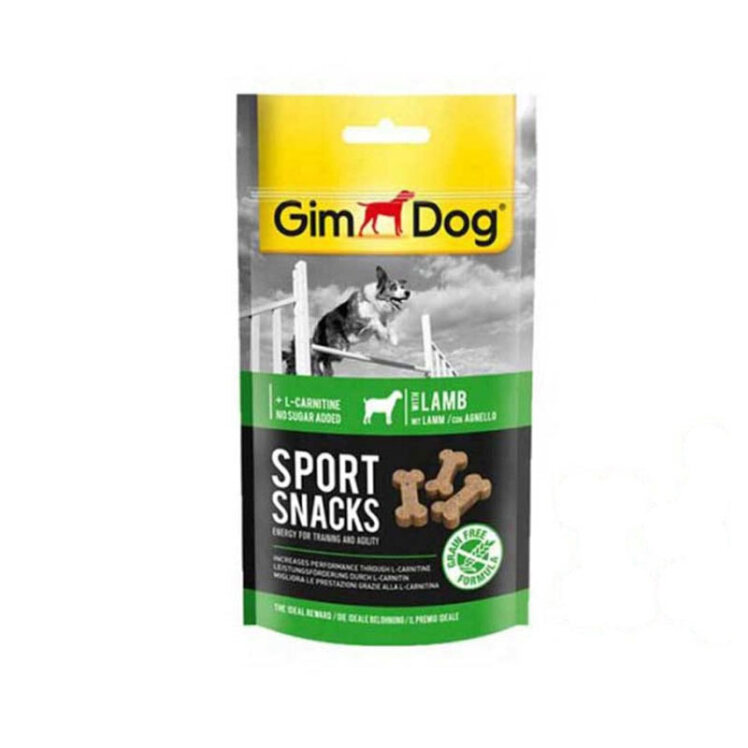 تصویر اسنک تشویقی استخوانی سگ جیم داگ با طعم گوشت بره GimDog Sport Snack Lamb وزن 60 گرم
