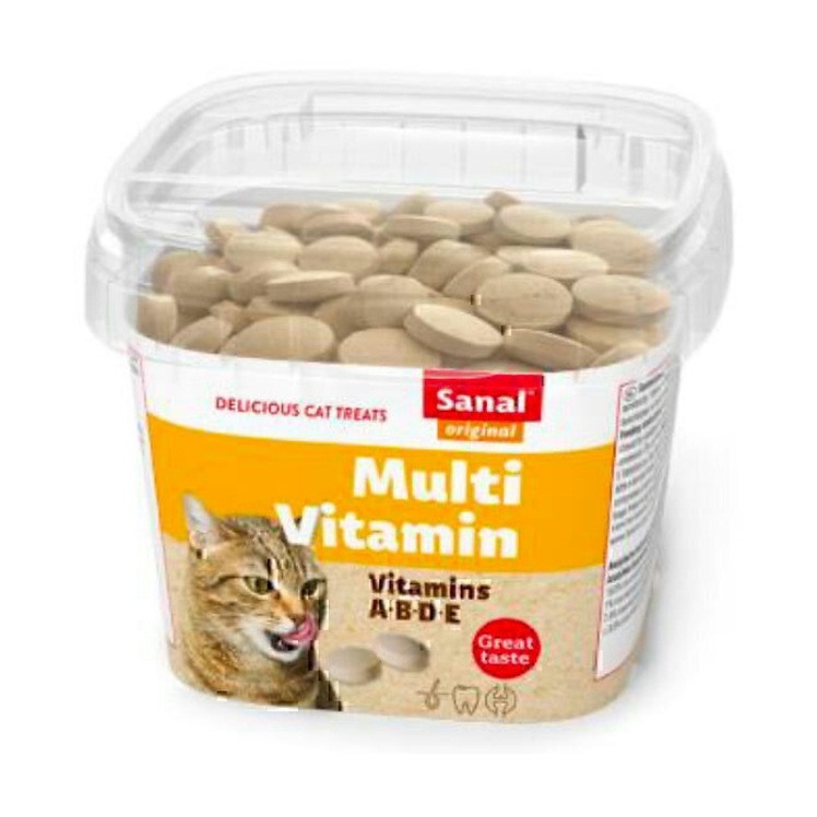 قرص مولتی ویتامین گربه سانال با طعم سالمون Sanal Multi Vitamin Salmon وزن 100 گرم دانه