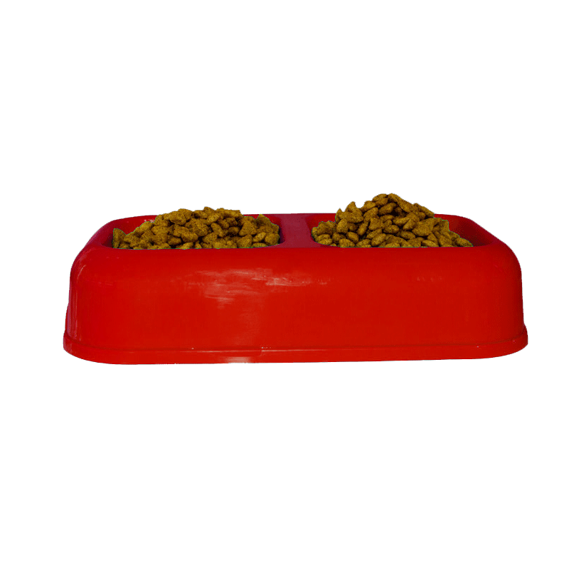  تصویر ظرف غذای دوقلو حیوانات هپی پت مدل آلفا رنگ قرمز 