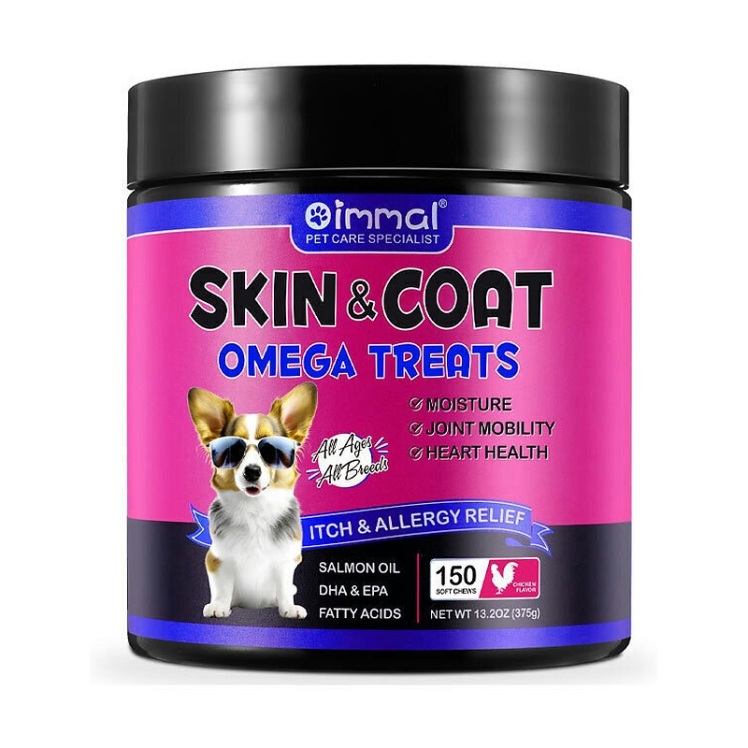 تصویر 2 تشویقی سگ جویدنی مراقبت از پوست و مو اویمال با طعم مرغ Oimmal Skin And Coat Dog Chews With Chicken Flavor