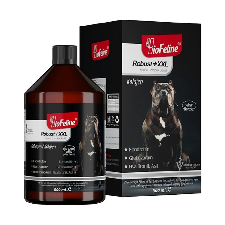 تصویر داخل شربت مکمل عضله ساز سگ بیوفلاین مدل روبوست XXL BioFeline Robust حجم 500 میلی لیتر