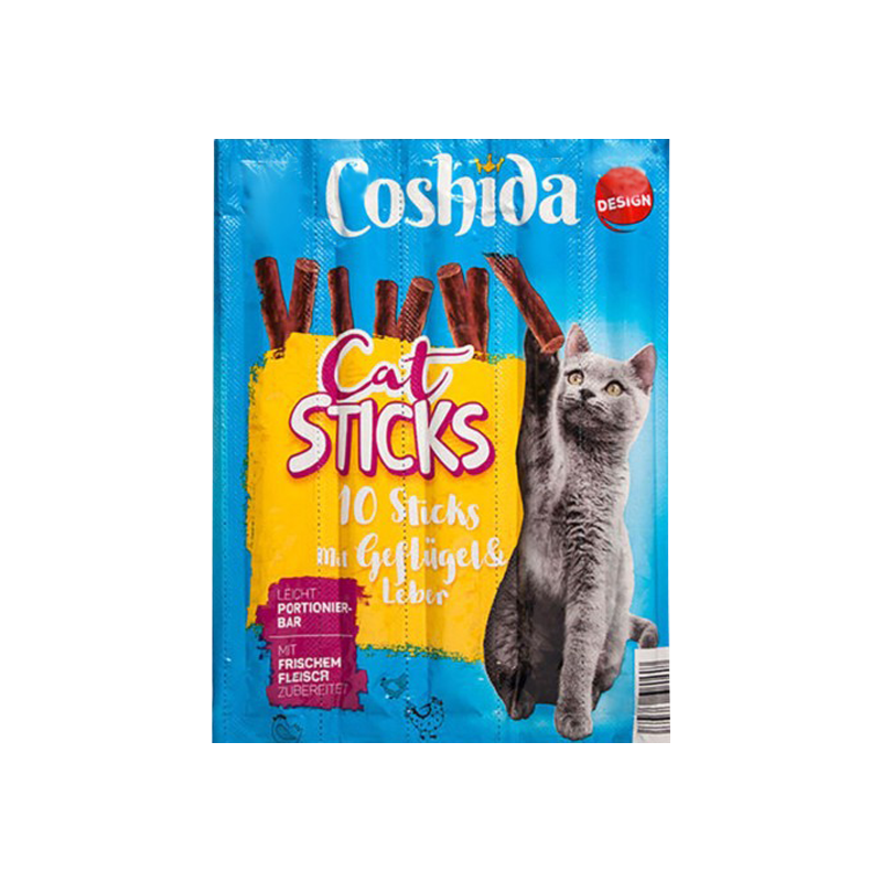  تشویقی مدادی گربه کوشیدا با طعم مرغ و جگر Cooshida Cat Stick Pourltry & Liver بسته 5 عددی 
