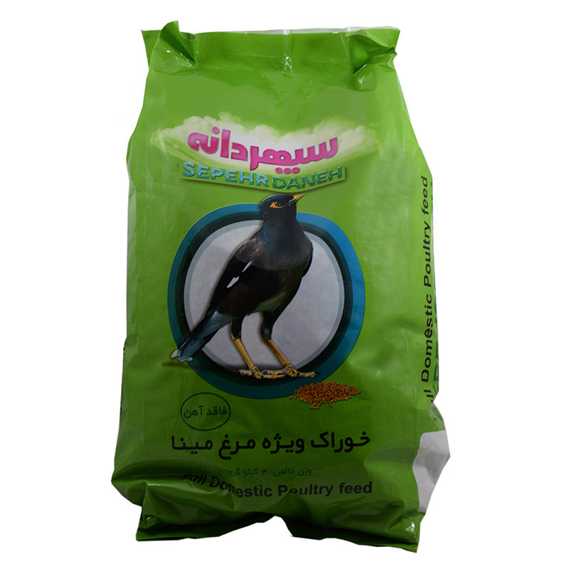  عکس غذای خشک مرغ مینا سپهردانه مدل Domestic Poultry Feed وزن 3 گیلوگرم 