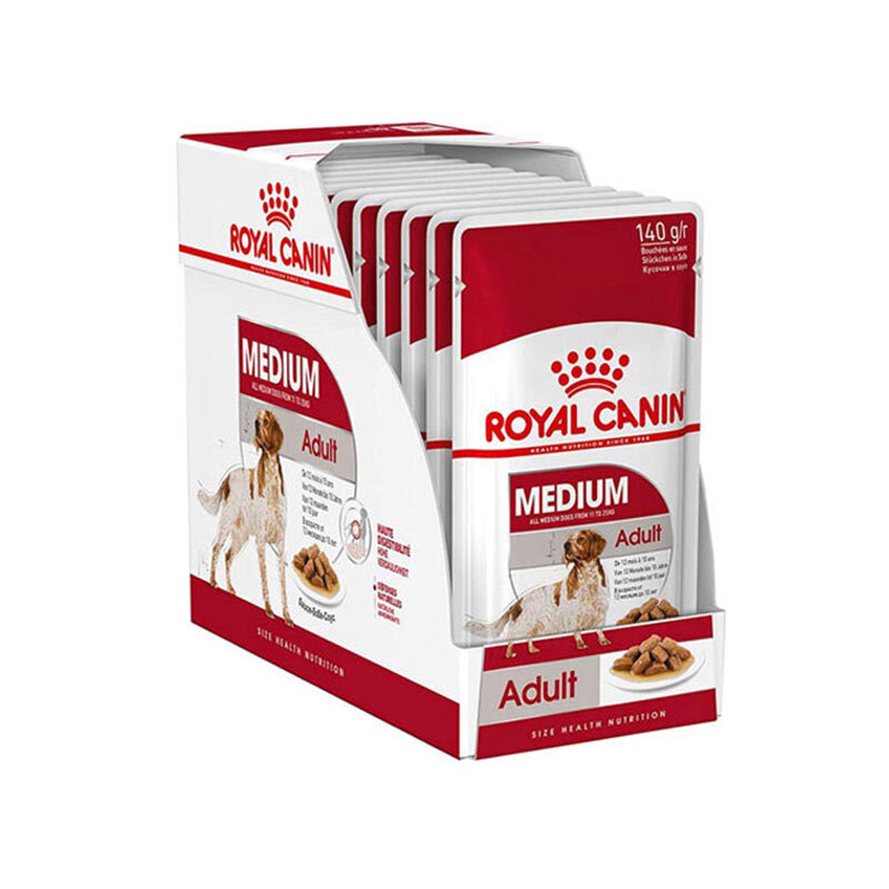  تصویر پک پوچ سگ بالغ نژاد متوسط رویال کنین Royal Canin Medium Adult وزن 140 گرم 