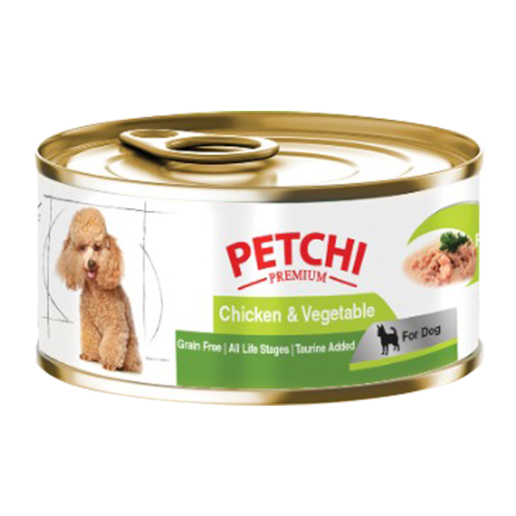 کنسرو غذای سگ پتچی مدل Chicken & Vegetable وزن 120 گرم