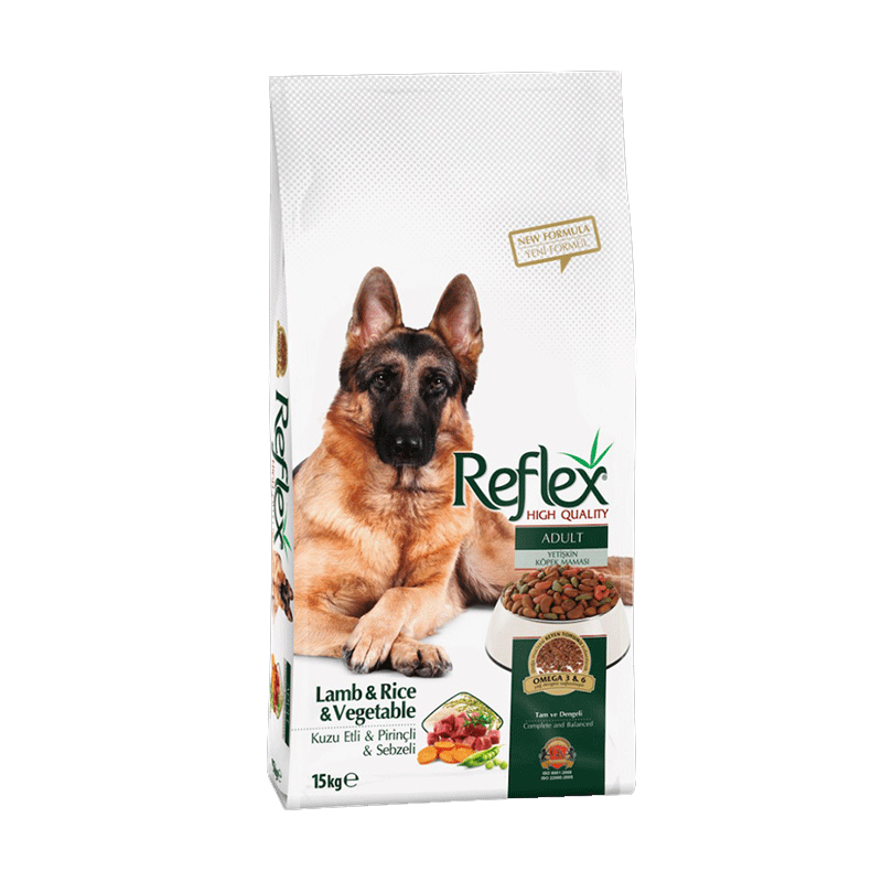  تصویر غذای خشک سگ رفلکس مدل Adult Lamb & Rice & Vegetable وزن ۱۵ کیلوگرم 