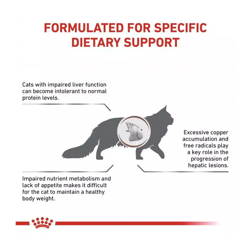  توضیحات غذای خشک گربه رویال کنین مدل Hepatic وزن 2 کیلوگرم 