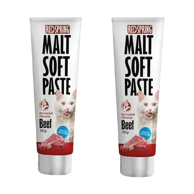تصویر خمیر مالت گربه رداسپرینگ با طعم گوشت Redspring Malt Soft Paste Beef وزن 100 گرم از نمای رو به رو