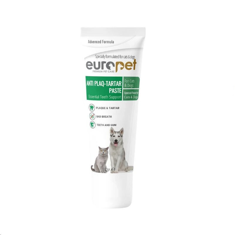  تصویر خمیر دندان ضد پلاک دندانی - تارتار یوروپت مخصوص گربه و سگ Europet Anti Plaq - Tartar Paste وزن 100 گرم 