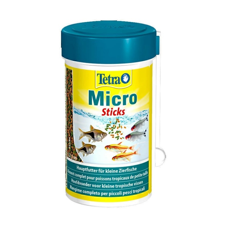 عکس دانه بندی غذای گرانول بلند ماهی تترا Tetra Micro Sticks حجم 100 میلی لیتر