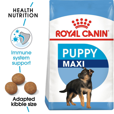  عکس ویژگیی‌های غذای خشک توله سگ رویال کنین Royal Canin Maxi Puppy وزن 1 کیلوگرم 