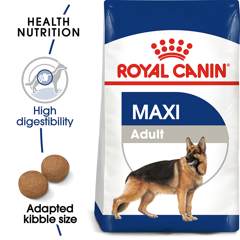  عکس جزییات غذای خشک سگ رویال کنین مدل Maxi Adult وزن 4 کیلوگرم 