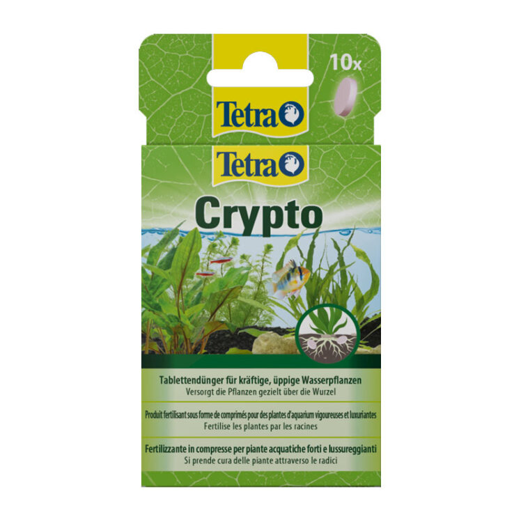 عکس بسته بندی کود گیاهی قرصی تترا Tetra Crypto بسته 10 عددی از رو به رو