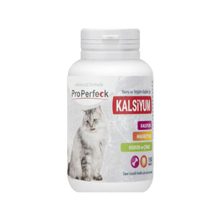 قرص کلسیم گربه پروپرفک Properfeck Cat Calcium Tabet بسته 150 عددی از نمای رو به رو