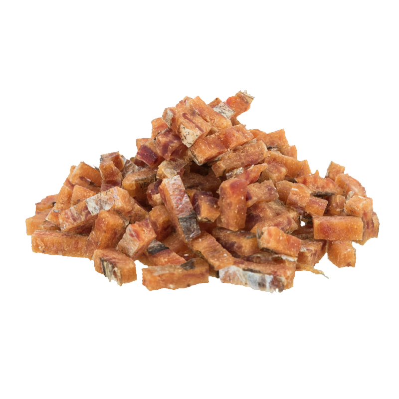  عکس محصول تشویقی گربه تریکسی مدل Fish Flakes با طعم ماهی سالمون و ماهی سفید وزن 50 گرم 