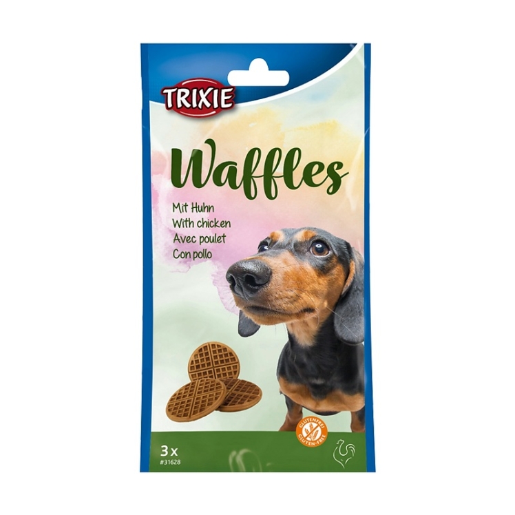 عکس محصول تشویقی سگ تریکسی با طعم مرغ Trixie Waffles وزن 100 گرم
