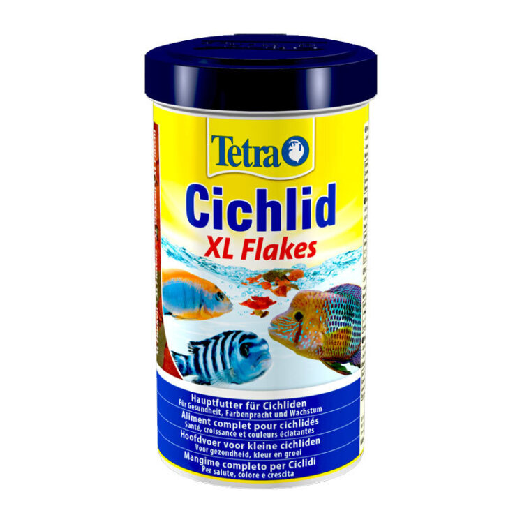 عکس بسته بندی غذای پولکی مخصوص ماهی سیچلاید تترا Tetra Cichlid XL Flakes حجم 500 میلی لیتر