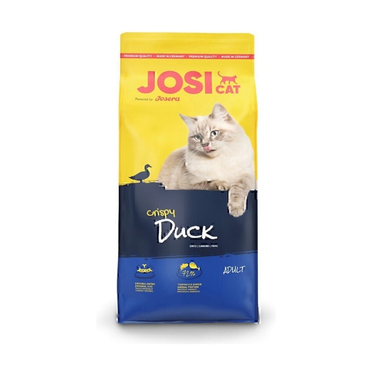 تصویر محتویات غذای خشک گربه جوسرا با طعم اردک JosiCat Crispy Duck وزن 18 کیلوگرم