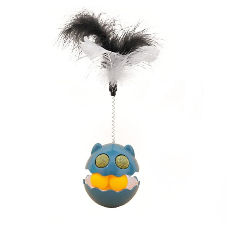 تصویر اسباب بازی توپ تعادلی پردار گربه رنگ آبی