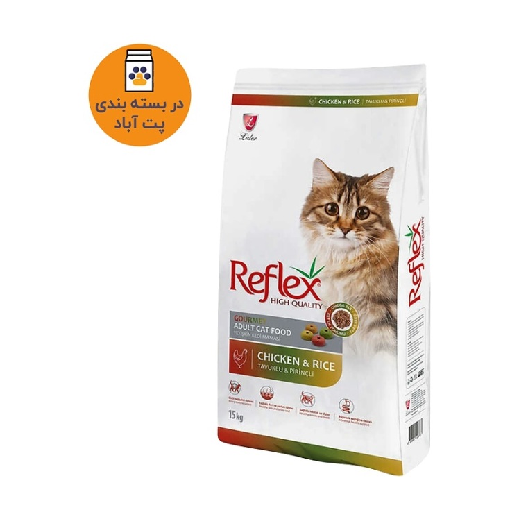 عکس دانهغذای خشک گربه بالغ با طعم مرغ و برنج رفلکس Reflex Multi Color Chicken And Rice وزن 3 کیلوگرم+ 300 گرم 
