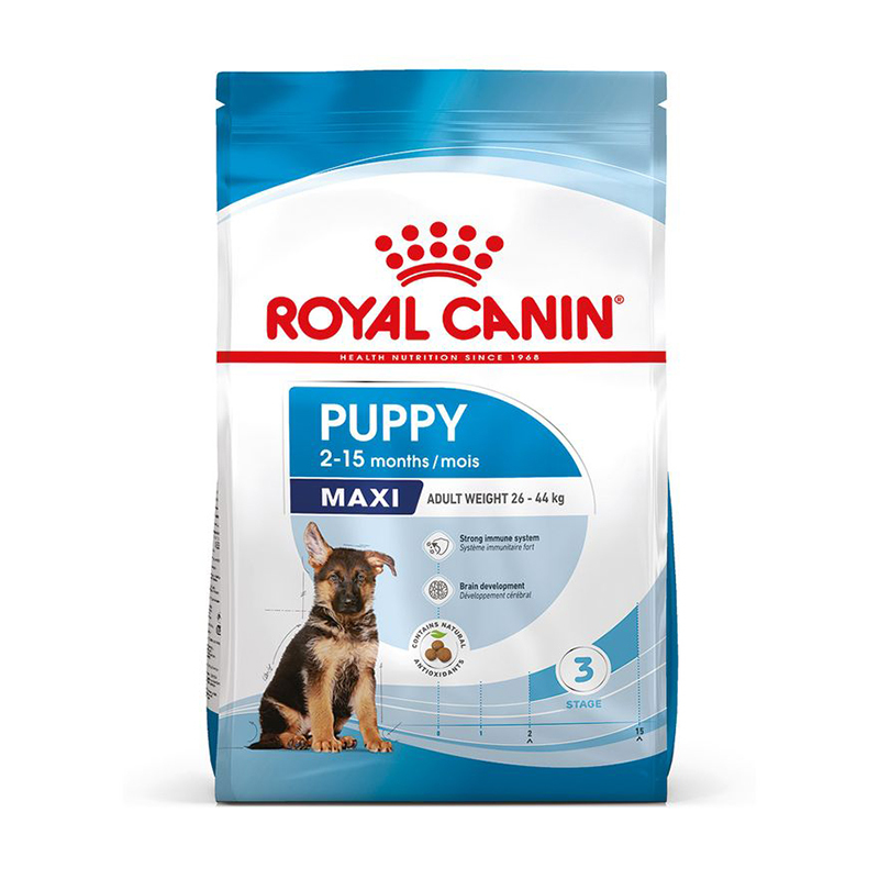  تصویر غذای خشک توله سگ رویال کنین Royal Canin Maxi Puppy وزن 15 کیلوگرم 
