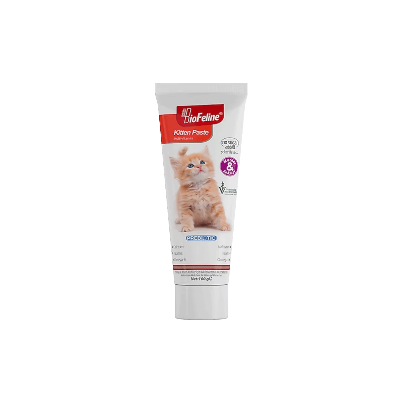  تصویر محصول خمیر مولتی ویتامین بچه گربه بیوفلاین BioFeline Multivitamin Paste وزن 100 گرم 