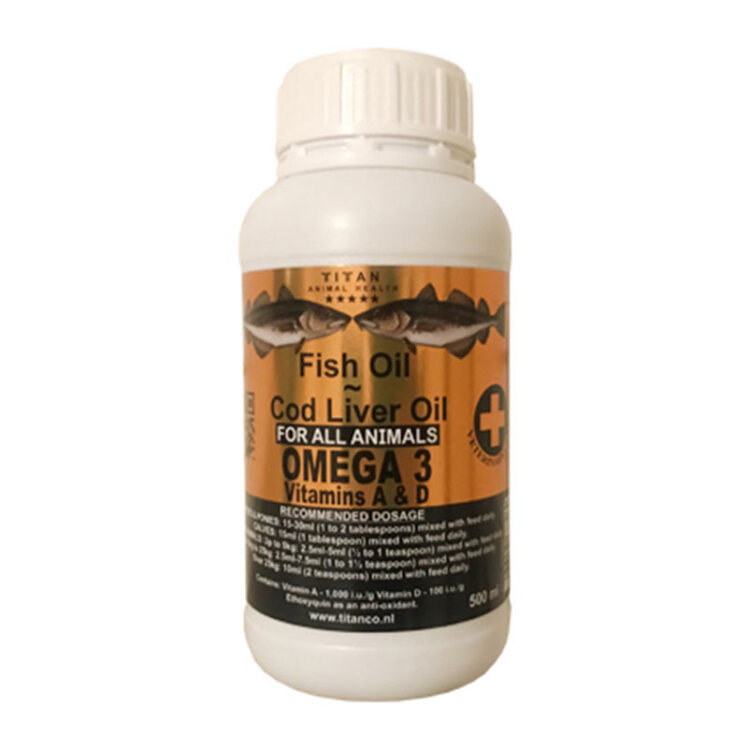 تصویر روغن کبد ماهی مناسب پوست و موی سگ و گربه Titan Fish Liver Oil Suitable For Skin And Hair Of Dogs And Cats وزن 500