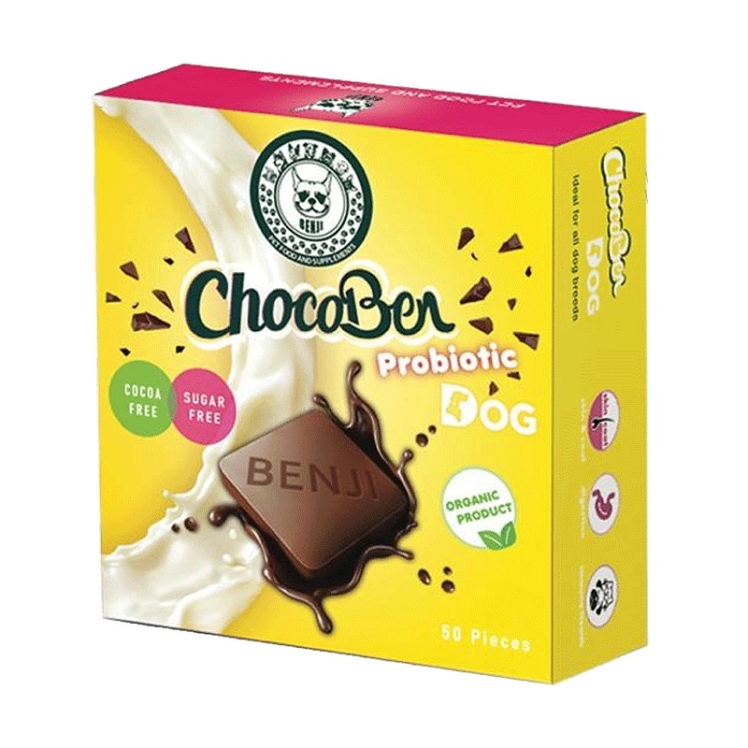 تصویر نمای پشت تشویقی سگ بنجی مدل ChocoBen Probiotic بسته 50 عددی 