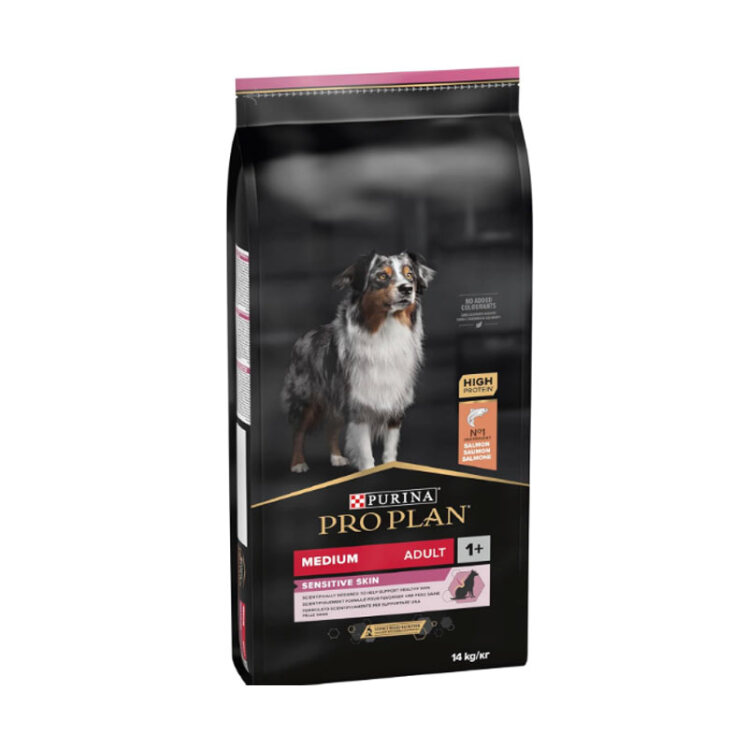 تصویر غذای خشک سگ برای تقویت پوست و کاهش ریزش مو پروپلن با طعم ماهی سالمون Proplan Sensitive Skin وزن 14 کیلوگرم