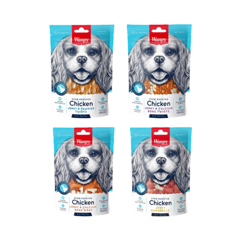  تصویر بسته تشویقی سگ ونپی Wanpy Treat Pack مجموعه 4 عددی 