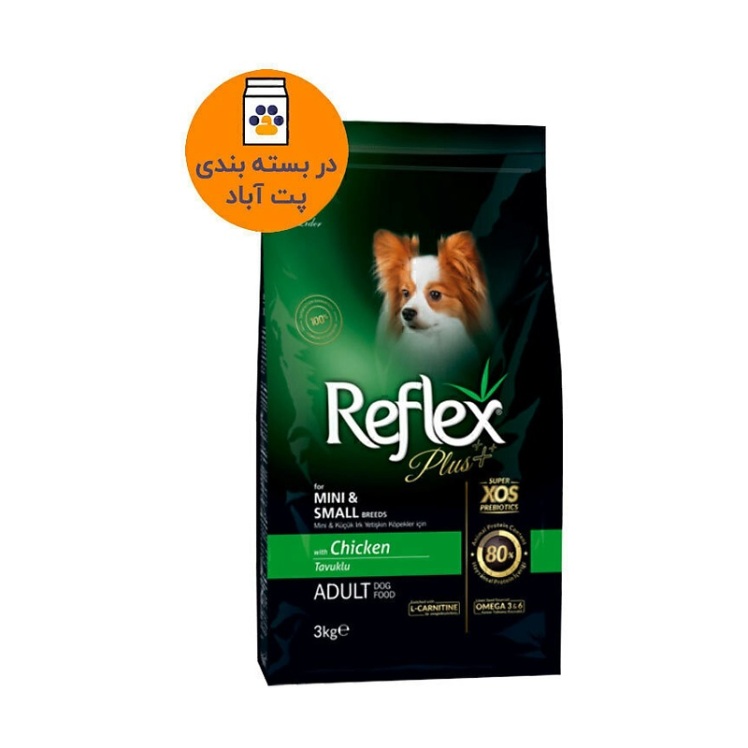 تصویر غذای خشک سگ بالغ نژاد کوچک با طعم مرغ رفلکس پلاس Reflex Plus Adult Mini & Small Chicken وزن 1 کیلوگرم