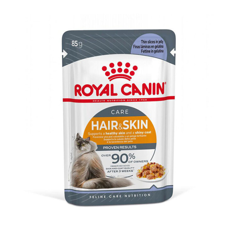 تصویر پوچ گربه رویال کنین Royal Canin Hair & Skin وزن 85 گرم