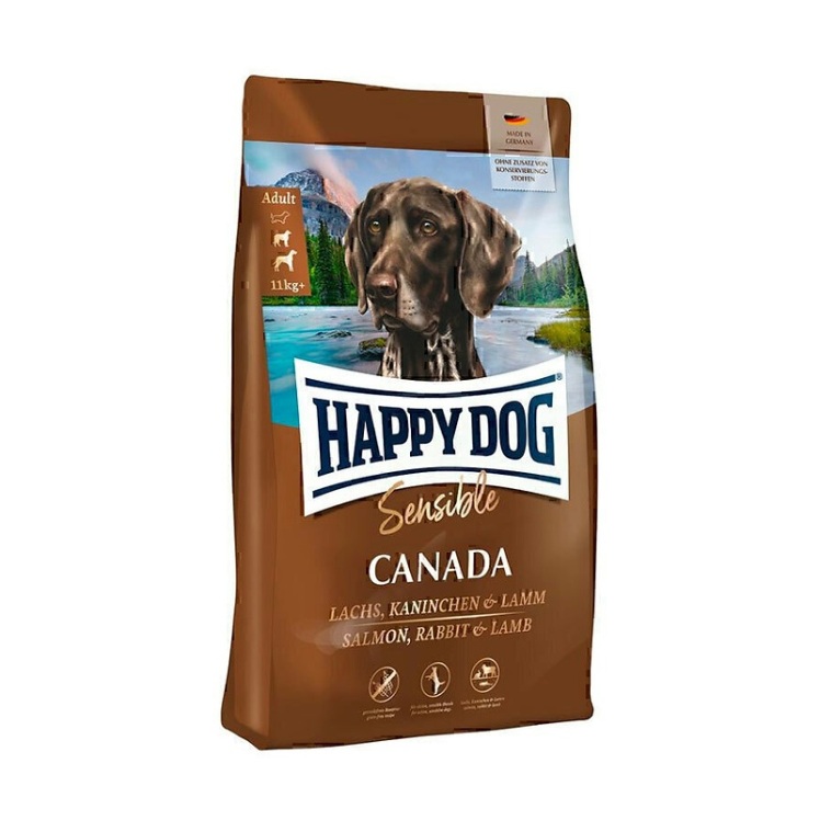 تصویر دانه غذای خشک سوپر پرمیوم سگ بالغ هپی داگ Happy Dog Sensible Canada وزن 4 کیلوگرم