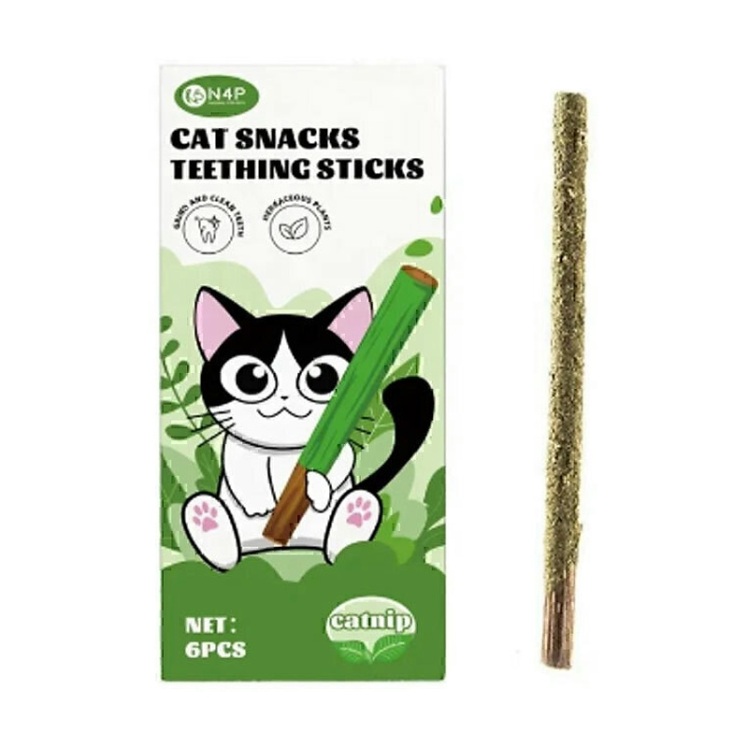 تصویر 2 تشویقی مدادی دنتال گربه ان فور پی با طعم کت نیپ N4P Cat Snacks With Catnip بسته 6 عددی