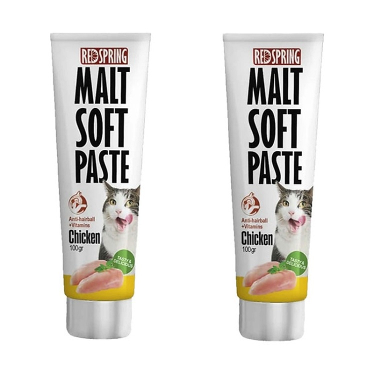 تصویر خمیر مالت گربه رداسپرینگ با طعم مرغ Redspring Malt Soft Paste Chicken وزن 100 گرم از نمای رو به رو
