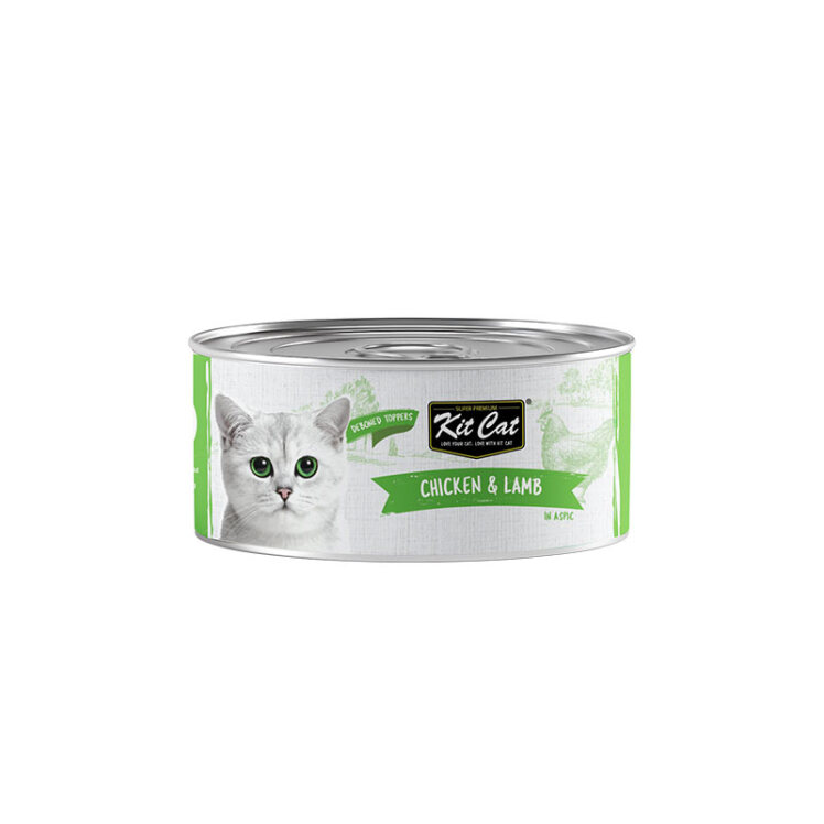 تصویر کنسرو غذای گربه کیت کت با طعم مرغ و بره KitCat Chicken & Lamb وزن 80 گرم
