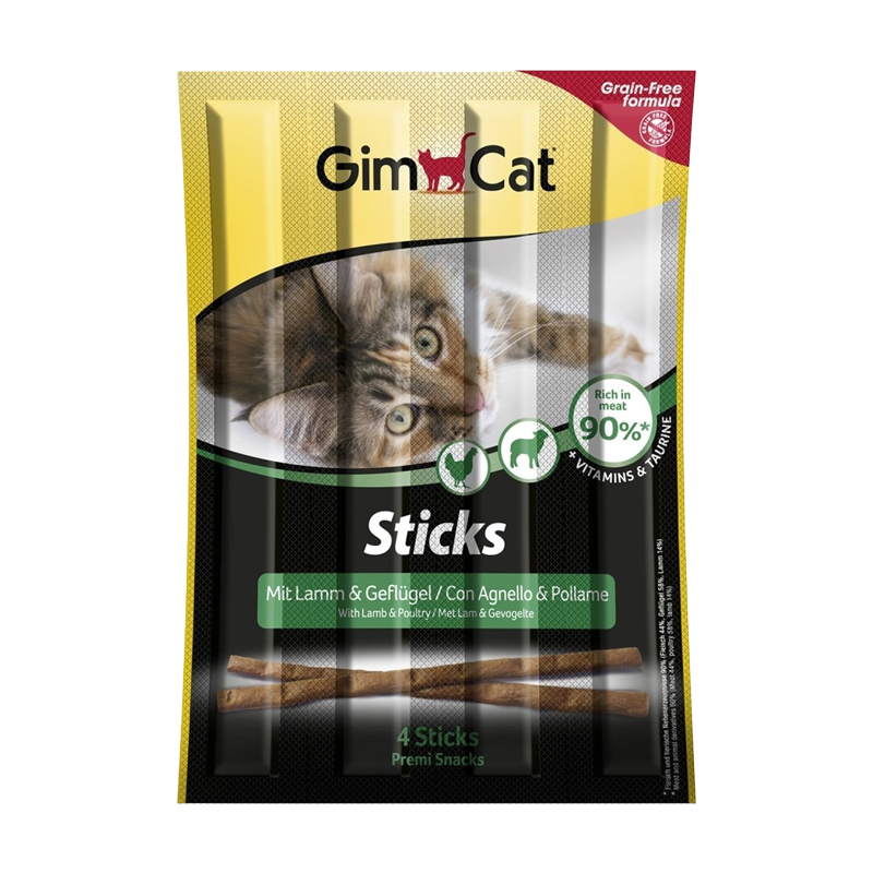  تشویقی مدادی گربه جیم کت با طعم بره و مرغ GimCat Sticks Lamb & Chicken بسته 5 عددی 