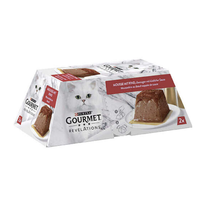  تصویر 1 موس گربه گورمت با طعم گوشت گاو Gourmet Revelations Cat Food With Beef بسته 2 عددی 