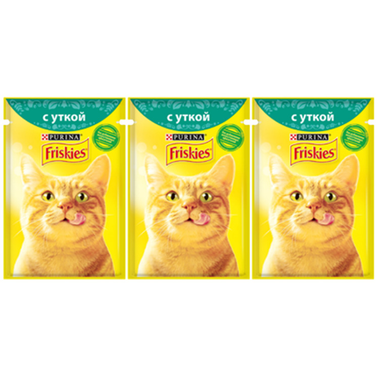 عکس باندل بسته پوچ گربه فریسکیز مدل Duck وزن 85 گرم مجموعه ۳ عددی 