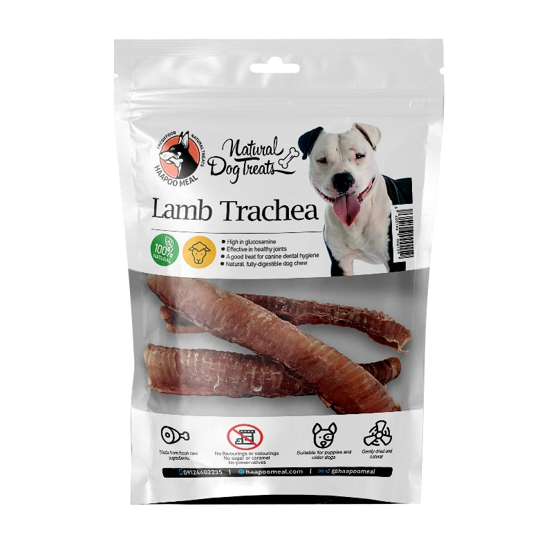  عکس بسته بندی تشویقی سگ هاپومیل مدل Lamb Trachea وزن 30 گرم 