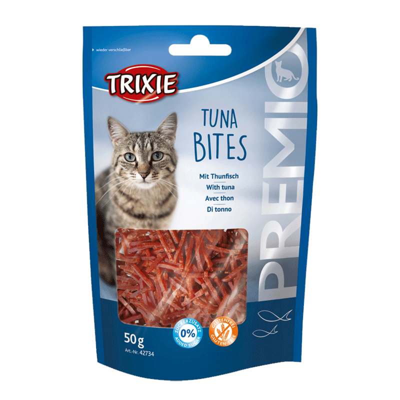  تصویر تشویقی گربه تریکسی مدل Tuna Bites با طعم ماهی تن وزن 50 گرم 