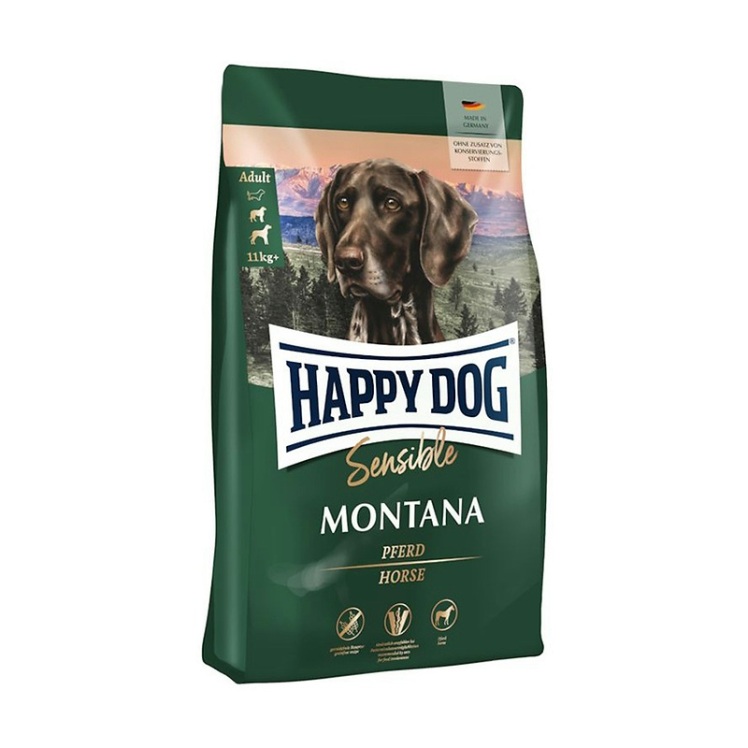 تصویر دانه غذای خشک سوپر پرمیوم سگ بالغ هپی داگ Happy Dog Sensible Montana وزن 4 کیلوگرم