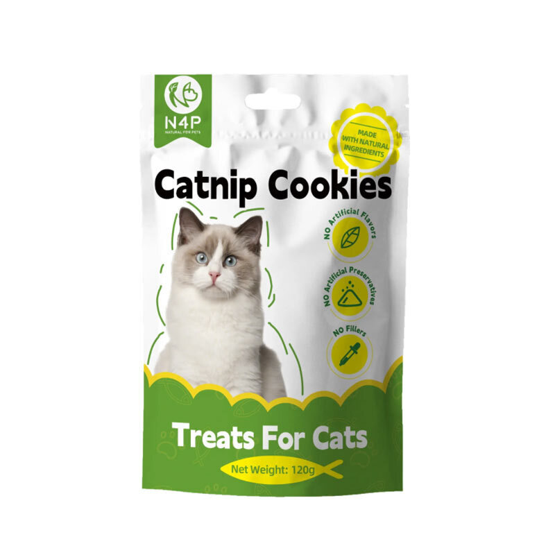  تصویر 1 بیسکویت تشویقی گربه ان فور پی با طعم کت نیپ N4P Catnip Cookie وزن 120 گرم 