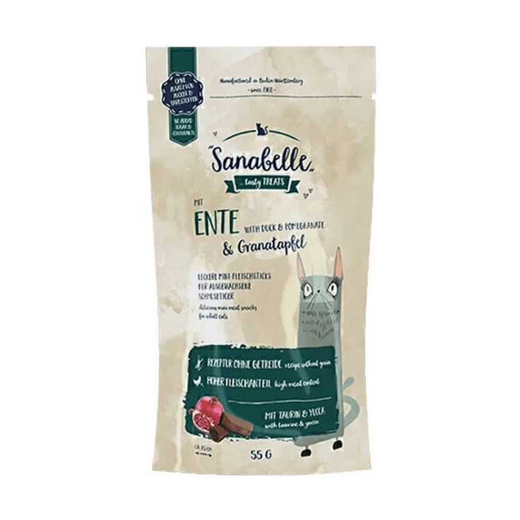 عکس دانه های تشویقی گربه سانابل با طعم اردک و انار Sanabelle Duck & Pomegranate Mini Stick
