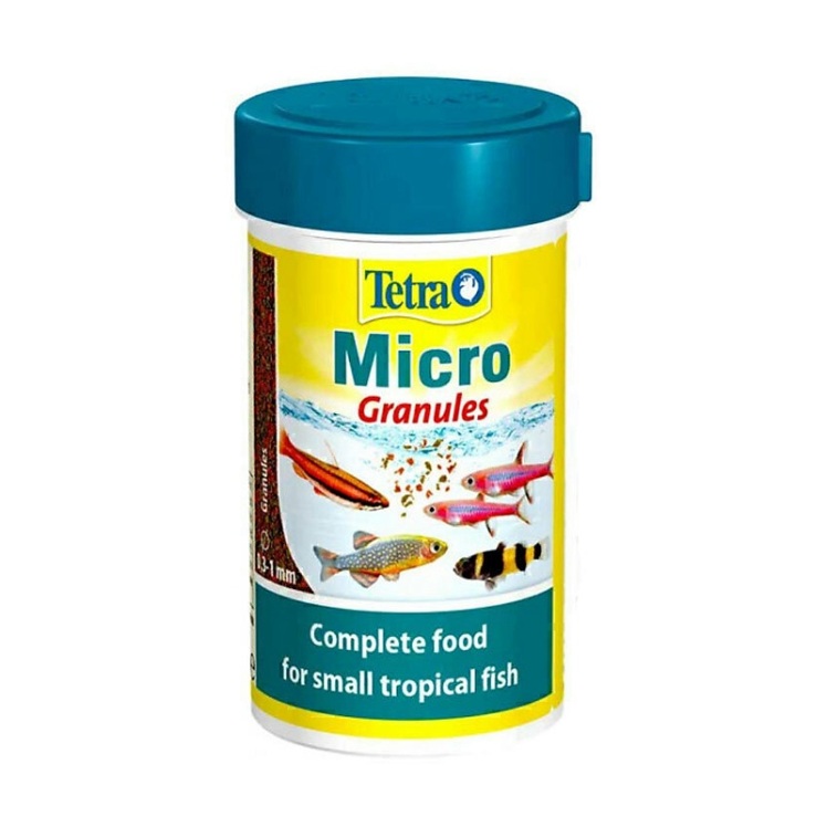 عکس دانه بندی غذای گرانوله ماهی تترا Tetra Micro Granules حجم 100 میلی لیتر