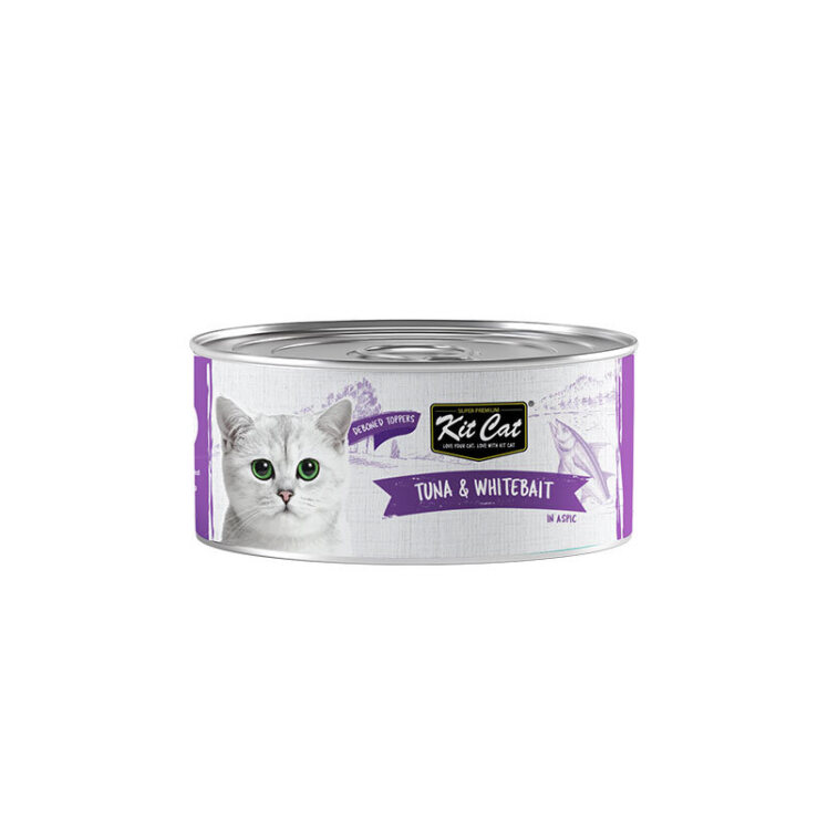 تصویر کنسرو غذای گربه کیت کت با طعم ماهی تن و بچه ماهی KitCat Tuna & Whitebait وزن 80 گرم