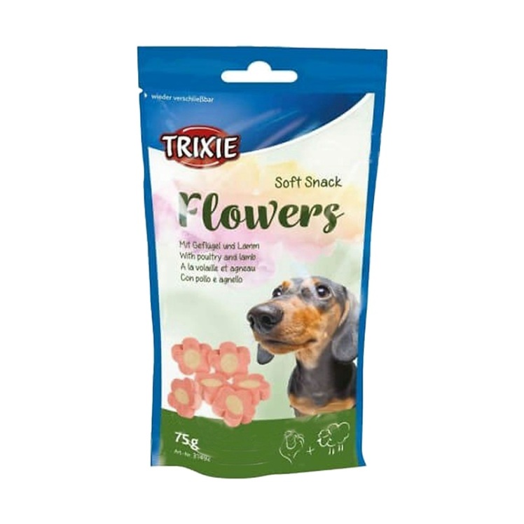 عکس دانه تشویقی سگ تریکسی با طعم مرغ و بره Trixie Flowers Poultry & Lamb وزن 75 گرم