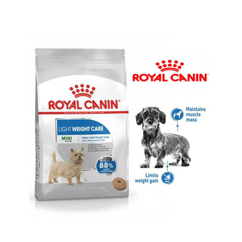  تصویر بسته‌بندی جدید غذای خشک سگ رویال کنین Royal Canin Mini light Weight Care وزن 3 کیلوگرم 